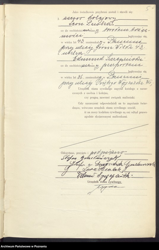 Obraz 6 z jednostki "Księga miejscowa małżeństw tom I [Rejestr główny małżeństw]"