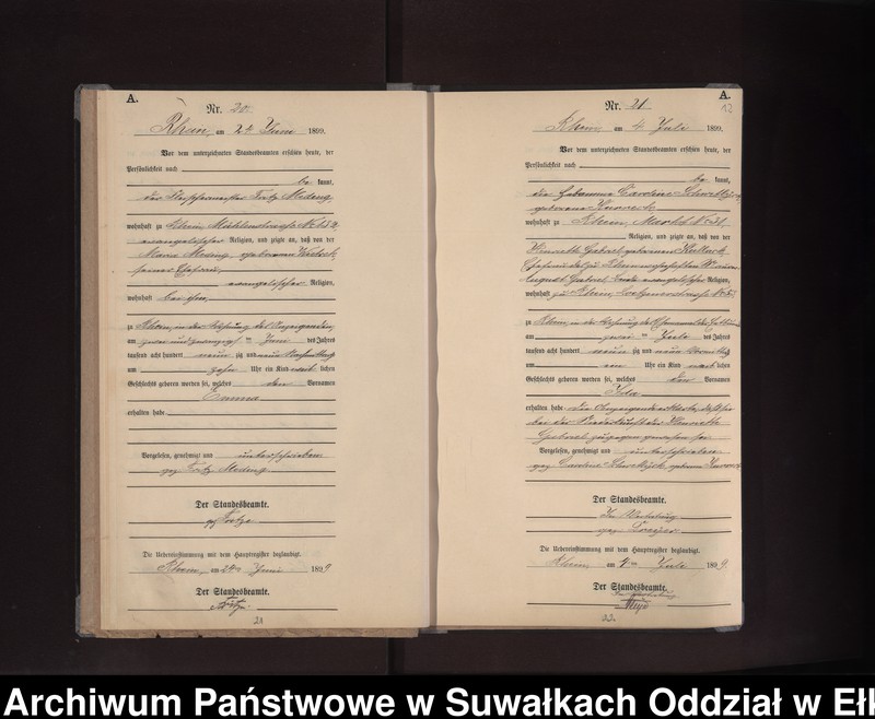 image.from.unit.number "Geburts-Neben-Register des Preussischen Standes-Amtes Rhein Kreis Loetzen"