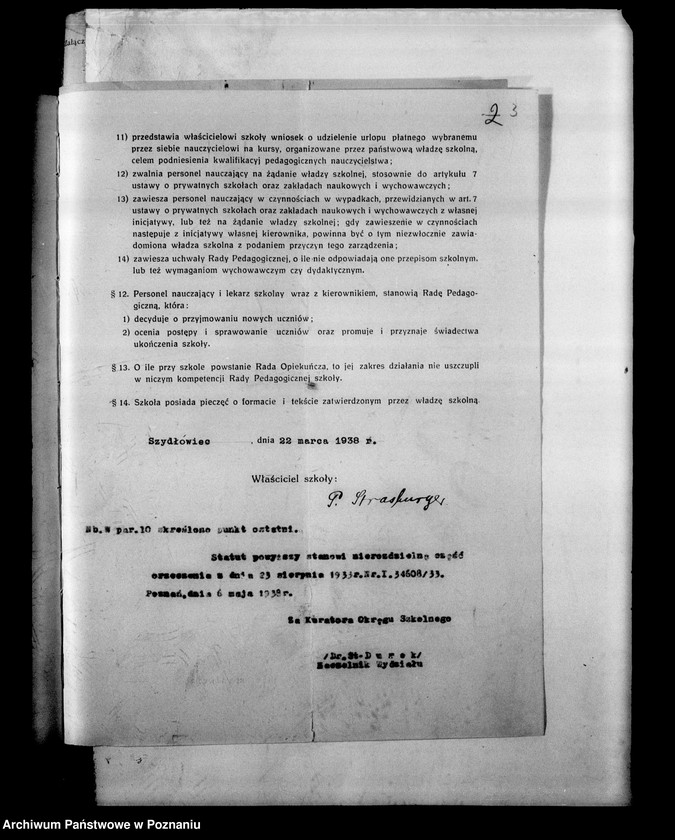 Obraz 7 z jednostki "Prywatna Szkoła Powszechna z niemieckim językiem nauczania Szydłowiec powiat Gniezno"