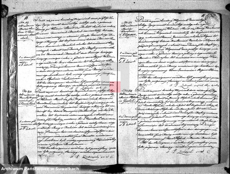 image.from.unit.number "Duplikat aktów urzędnika stanu cyvilnego względem urodzenia, małżeństwa i zeszłych parafii wieysieyskiey na rok 1826, tom I"