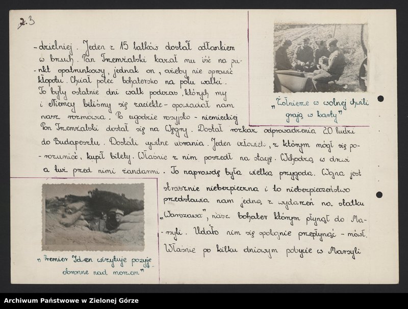 Obraz 9 z jednostki "Tomoń Jan,Trzewialski K. - prace na konkurs: Polskie Siły Zbrojne na zachodzie, wspomnienia z lat 1939-1945"