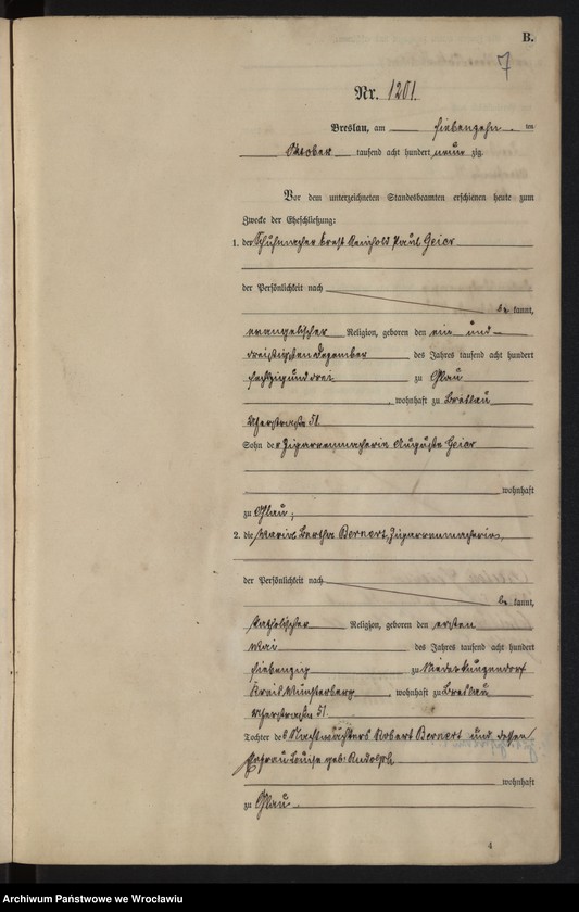 image.from.unit.number "Heiraths-Haupt-Register Breslau I 1890 Band 7"