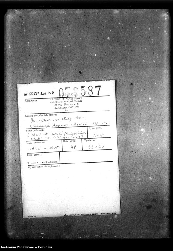 Obraz 2 z jednostki "Stellenplan [Budżet szkoły na lata 1940-1943]."