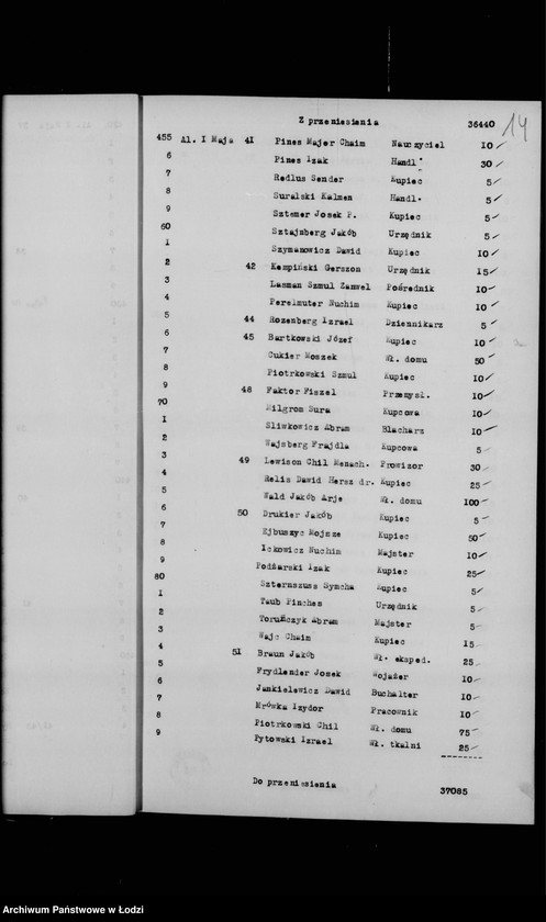 Obraz 18 z jednostki "Rejestr poborczy"