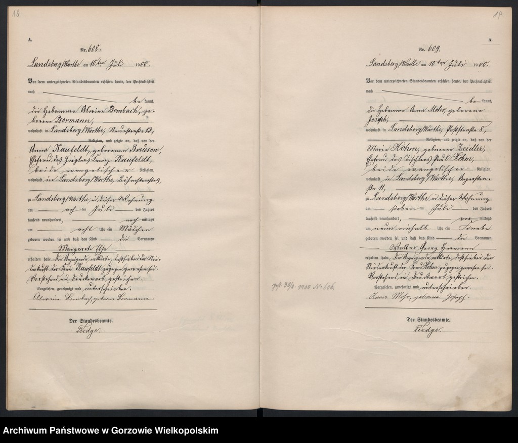 Obraz 13 z jednostki "Geburts Register"