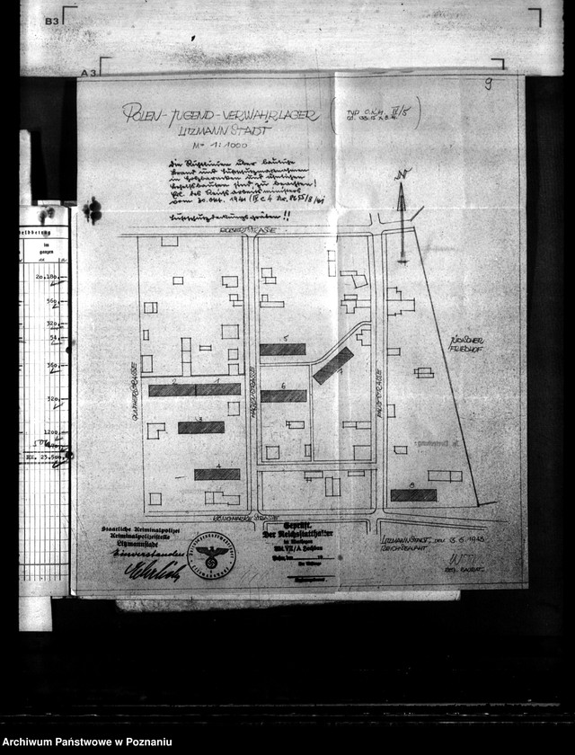 Obraz 13 z jednostki "Aufstellung von Baracken im Polenjugendverwahrlager Litzmannstadt (Łódź)"