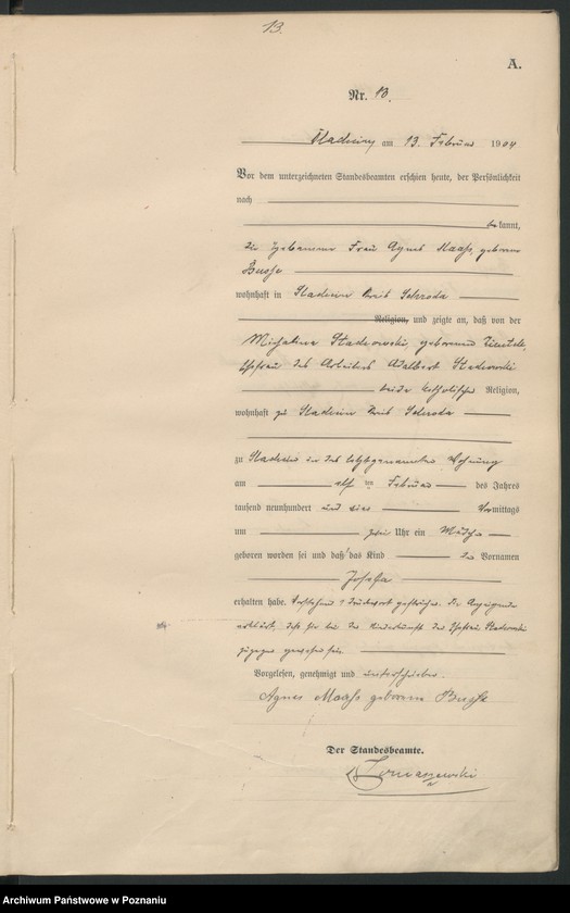 Obraz 16 z jednostki "Geburts-Haupt-Register"