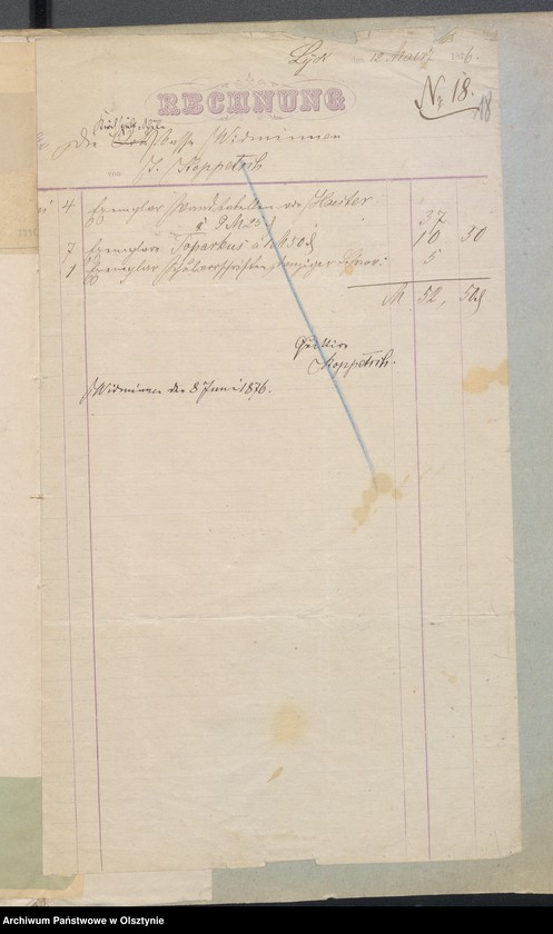image.from.unit.number "Beläge zu der Rechnung des Kirchspielsschulkasse zu Widminnen"