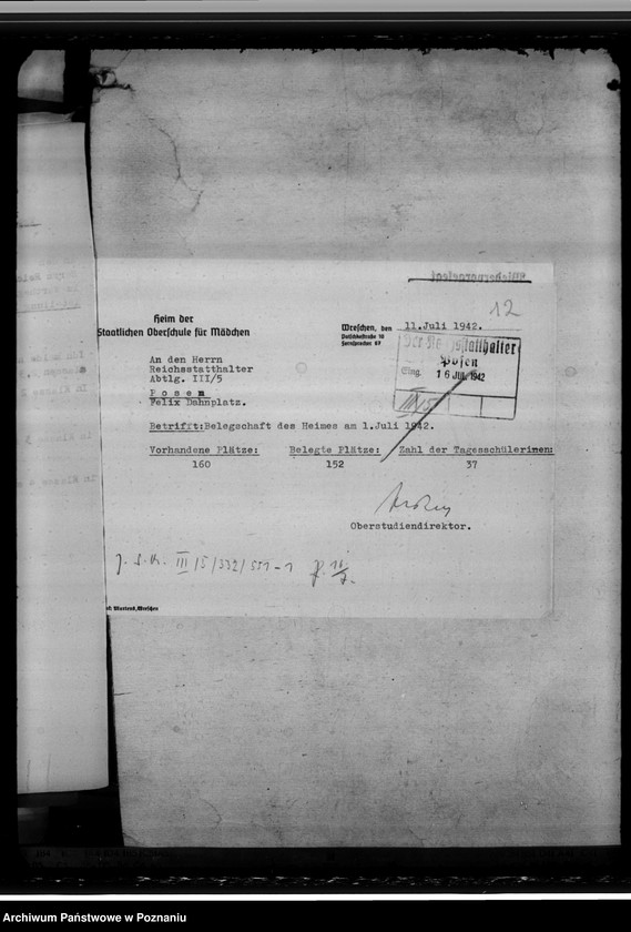 image.from.unit.number "Oberschule Schrimm (Śrem) Schülerzahl der Oberschulen 1944"