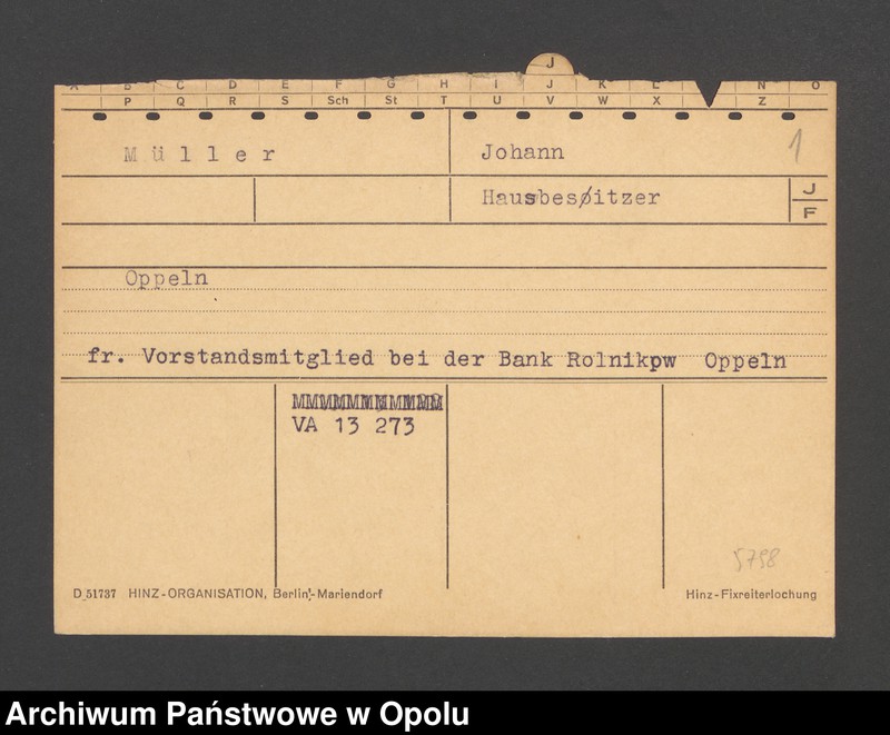 Obraz 3 z jednostki "[Müller Johann, Oppeln]"