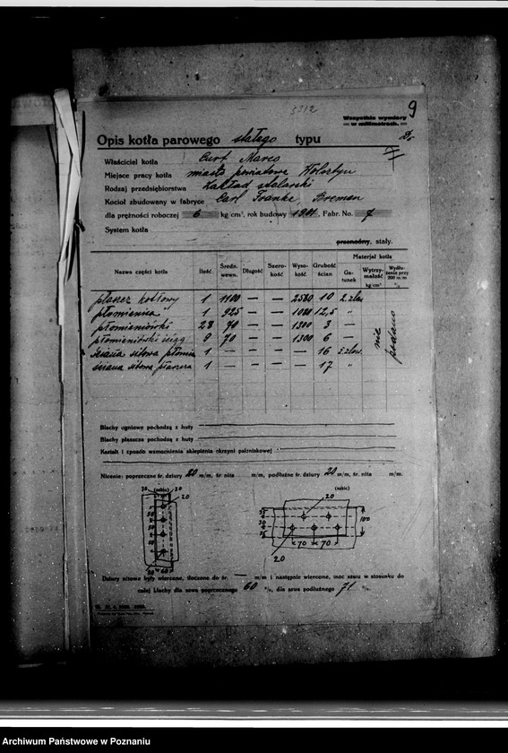 Obraz 13 z jednostki "Magistrat miasta Wolsztyna Rzeźnia Miejska nr woj. kotła 5312"