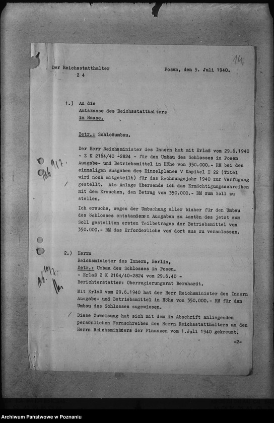 Obraz 18 z jednostki "Finansowanie przebudowy zamku w Poznaniu"