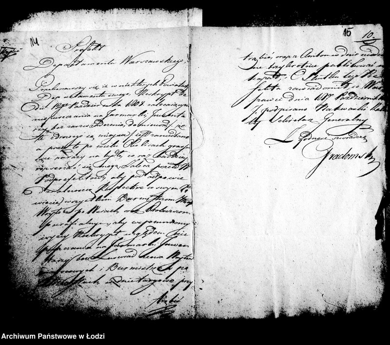 Obraz 16 z jednostki "Akta tyczące się urządzeń względem prowadzenia na jarmarki i sprzedawania bez zaświadczeń inwentarza i zaszłych korespondencji"