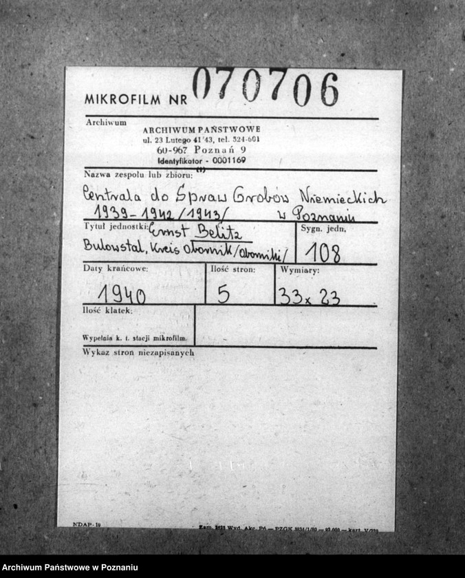 Obraz 2 z jednostki "Ernst Belitz Bülowstal, Kreis Obornik (Oborniki)"