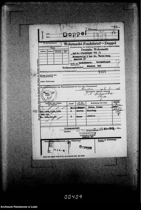 Obraz 20 z jednostki "Frachtbriefe doppel einige Ausgang 1838-2948"