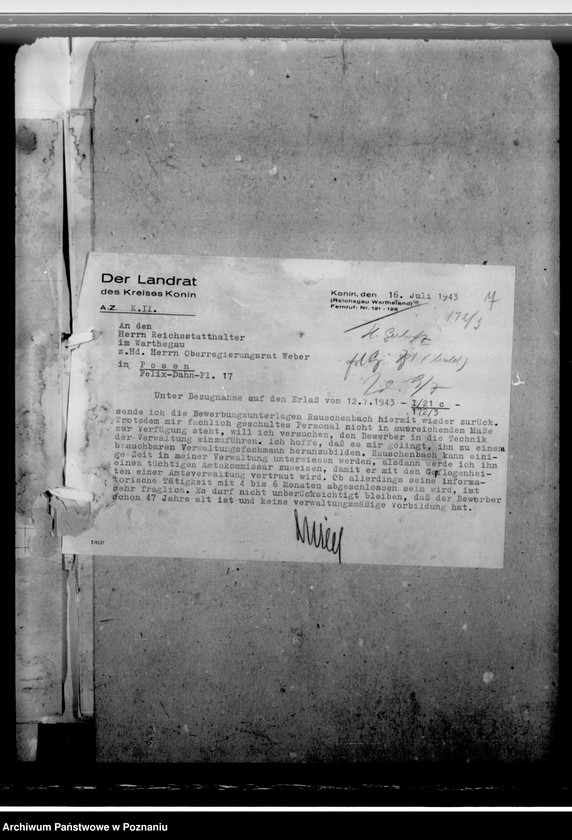 Obraz 11 z jednostki "Rauschenbach, Gotthold - komisarz obwodowy"