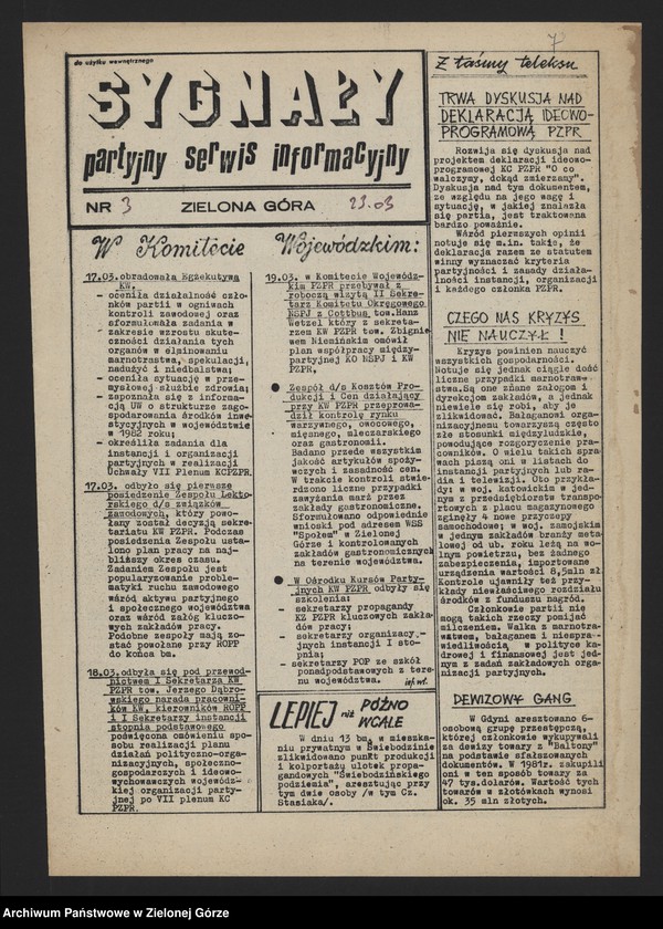 image.from.unit.number "Sygnały. Partyjny Serwis Informacyjny; numery: 2-6, 9, 11, 13, 19, 21, 23-24, 30, 34-35, 40 z 1982 roku, 107, 109-110 z 1983 roku"