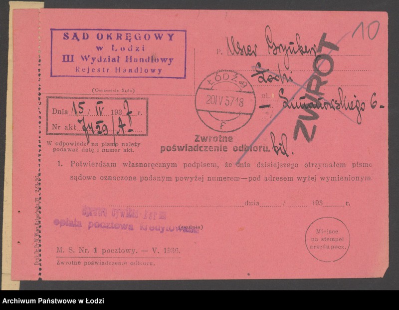 Obraz 12 z jednostki "Uszer Grynberg- drobna sprzedaż żelaza"