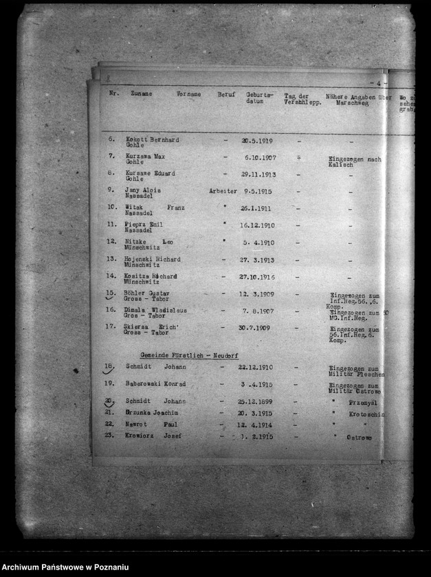 Obraz 12 z jednostki "Wykaz miejscowych Niemców z powiatu kępińskiego, którzy zgineli w 1939 roku"