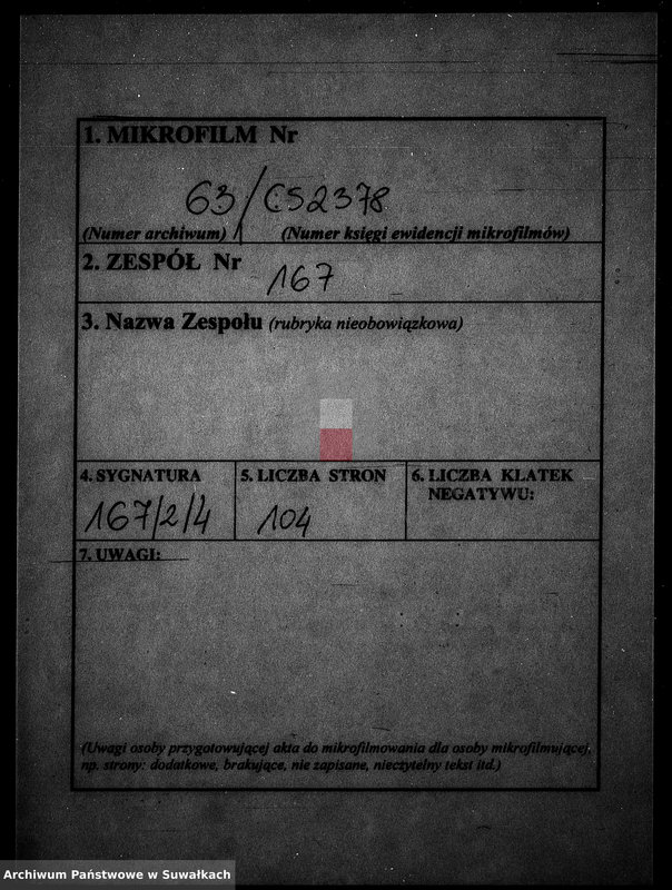 image.from.unit.number "Dowody do Akt Małżeństw Gminy Wigierskiey od dnia 1 Maja 1812 Roku do dnia ostatniego kwietnia 1813 Roku."