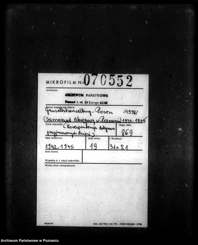 Obraz 2 z jednostki "Schriftwechsel mit anderen. [Korespondencja z innymi zakładami opiekuńczymi]."