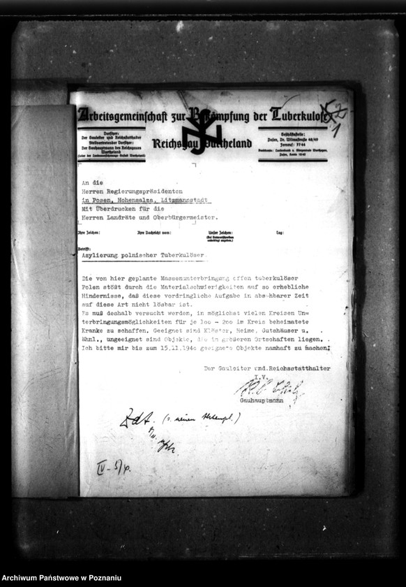 Obraz 5 z jednostki "Absonderung von Tbc-Kranken [Polen]."