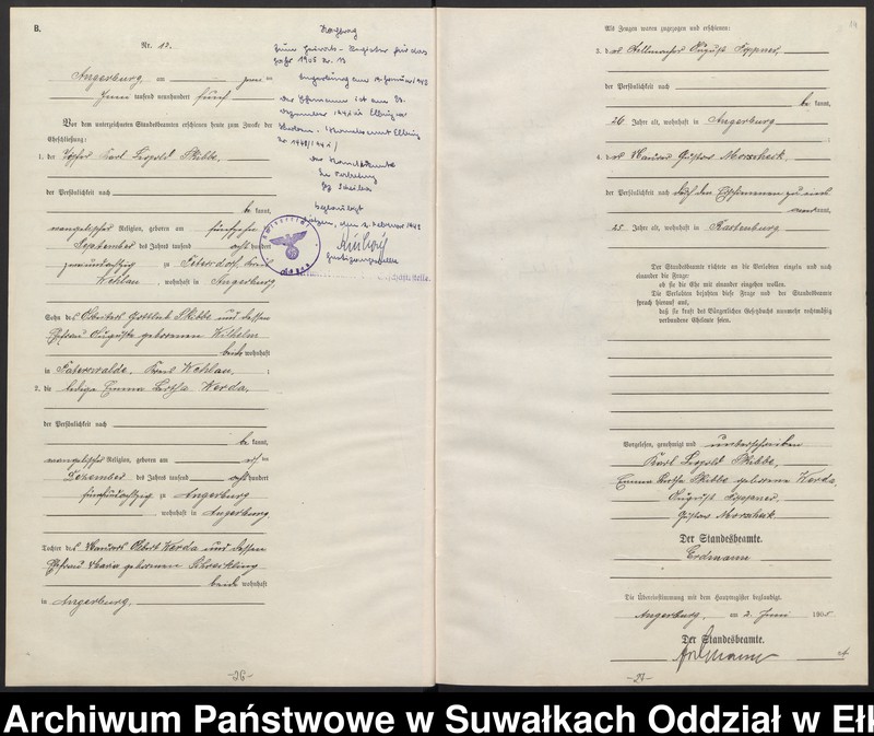 image.from.unit.number "Heirats-Neben-Register des Preussischen Standes-Amtes Angerburg Kreis Angerburg"