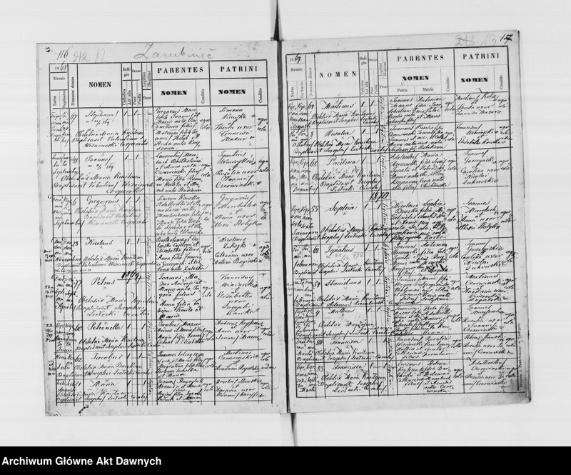 image.from.unit.number "Parafia: Ostapie (Grzymałów)*. Dekanat: Skałat. Księga metrykalna urodzeń tylko dla wsi Zarubińce. Tom I."