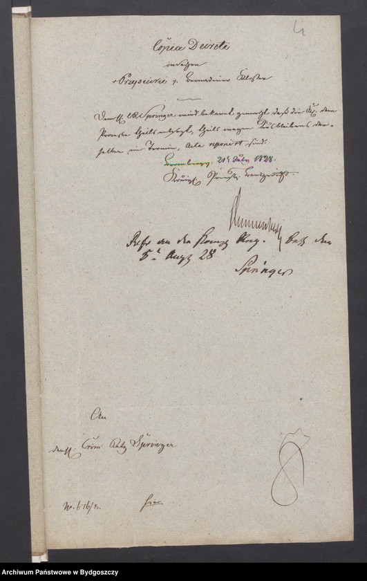 image.from.unit.number "Acta die Bauten und Reparaturen der Kirchen e.[tc.] Gebäuden des Bernhardiner - Kloster zu Bromberg. [Spór sióstr Przysieckich z Przyłęk z klasztorem o łąki]"