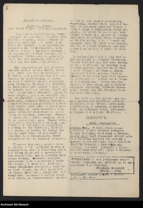 image.from.unit "ADZ (patrz dalej: Echo (KO ADZ), Wydawca: Grupa, która weszła w skład KON, Warszawa, wydawane od 1940 r."