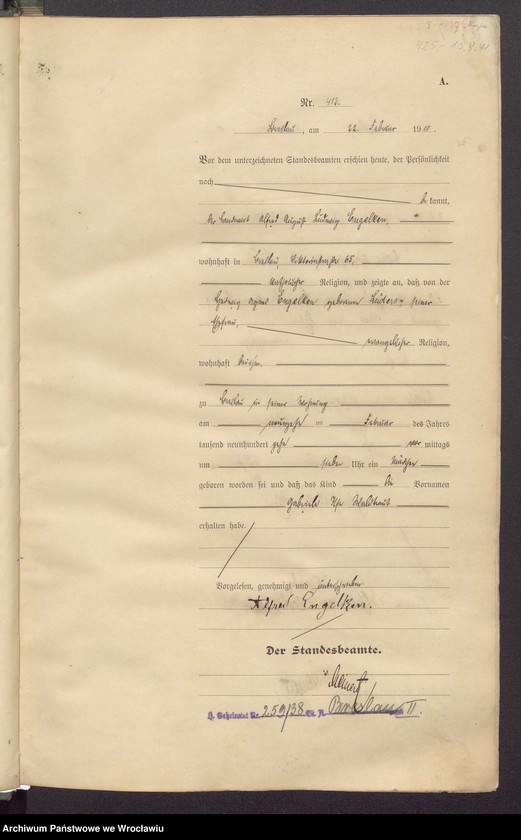 image.from.unit.number "Geburts-Haupt-Register Breslau IV 1910 Band 2"