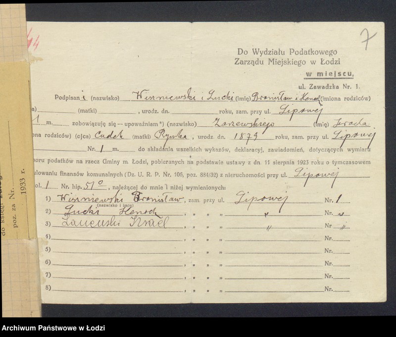 image.from.unit.number "Księga inwentarzowa nieruchomości m. Łodzi ul. Lipowa"