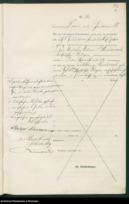 Obraz 15 z jednostki "Księga miejscowa zgonów tom I"