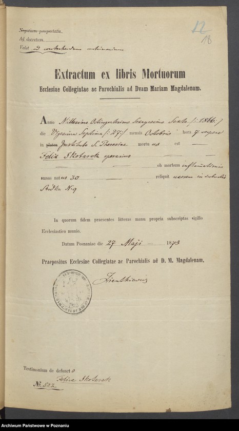 Obraz 19 z jednostki "Die von den Verlobten beigebrachten Urkunden zur Eheschliessung pro 1875"