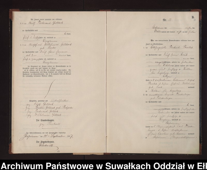 image.from.unit.number "Heiraths-Neben-Register des Preussischen Standes-Amtes Stasswinnen Kreis Loetzen"