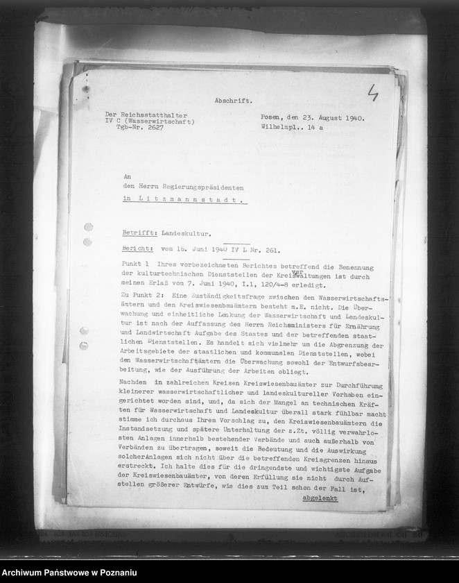 Obraz 8 z jednostki "Korespondencja w sprawie stanowiska urzędów budowlanych, rolnych, wodnych itp."