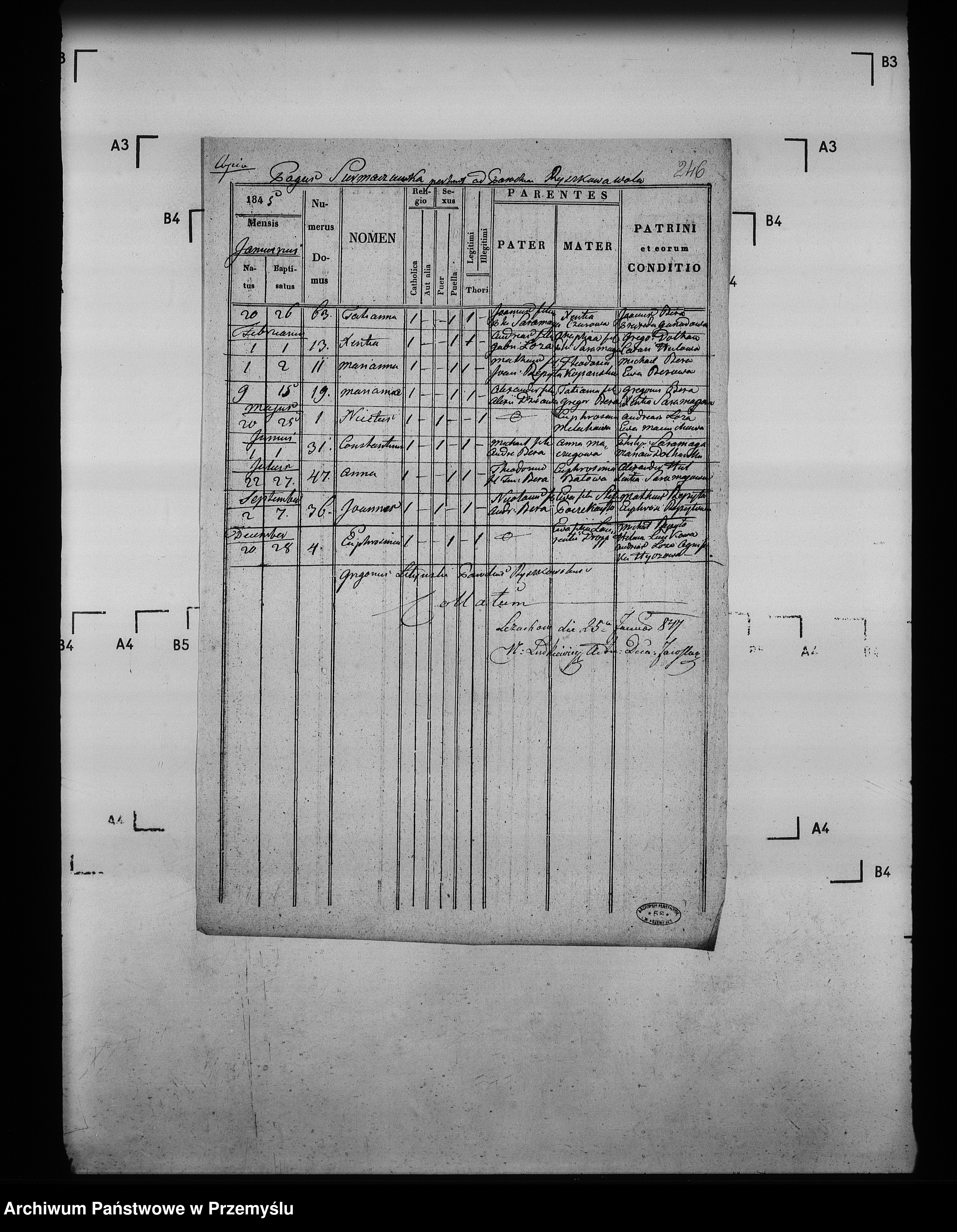 Skan z jednostki: [Kopie ksiąg metrykalnych parafii Ryszkowa Wola z filią Surmaczówka (dekanat Jarosław)]