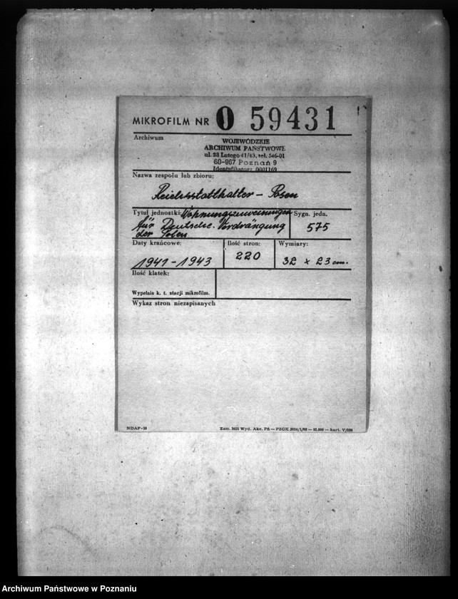 Obraz 2 z jednostki "Wohnungszuweisungen für Deutsche. Verdrängung der Polen."