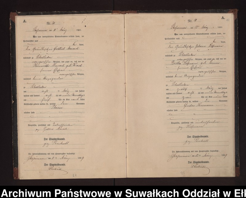 image.from.unit.number "Geburts-Neben-Register des Preussischen Standes-Amtes Stasswinnen Kreis Loetzen"