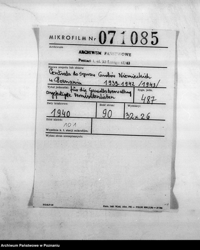 Obraz 2 z jednostki "Für die Ganselbstrerwaltung angefertigte Vermisstenlisten"