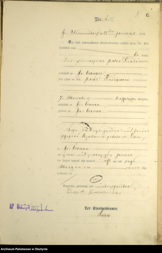 image.from.unit.number "Sterbe-Haupt-Register Nr 5 - 10 /fragment księgi/"