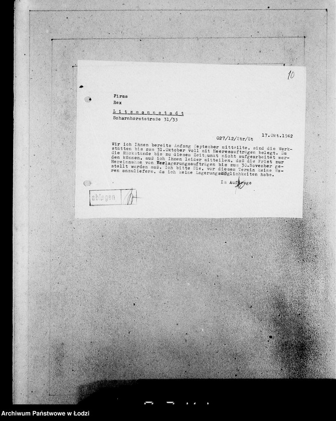 Obraz 14 z jednostki "[Korespondencja z urzędami, instytucjami i firmami] Lit.Rel-Ry."