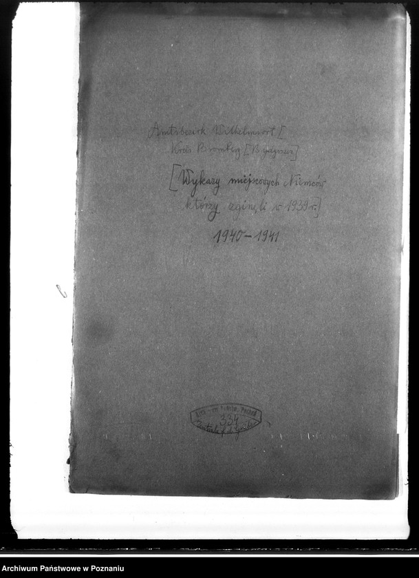 Obraz 4 z jednostki "Amtsbezirk Wilhelmsort Kreis Bromberg (Bydgoszcz). Wykazy miejscowych Niemców, którzy zginęli w 1939 roku"