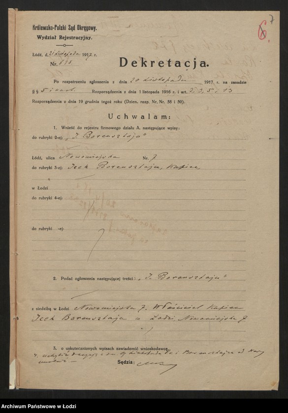 Obraz 9 z jednostki "Icek Borensztajn- handel skór"