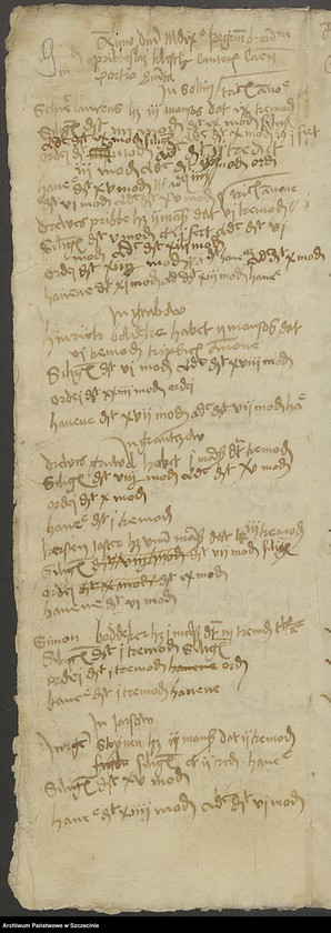 Obraz 13 z jednostki "Regestum bonorum communium ecclesiae Camminensis quarta portione decani Pribislai Kleist."