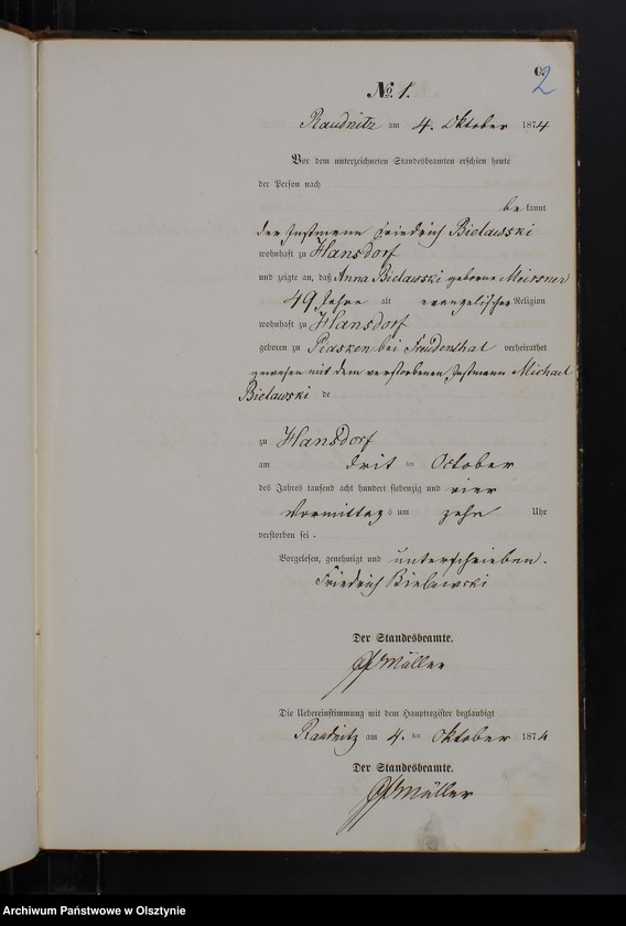 Obraz z jednostki "Sterbe-Neben-Register Nr 1 - 24"