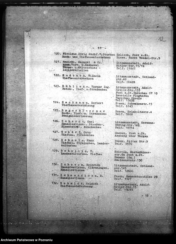 Obraz 16 z jednostki "Wirtschaftsgruppe Bauindustrie- Bezirks- gruppe Wartheland. Mitgliederverzeichnis"