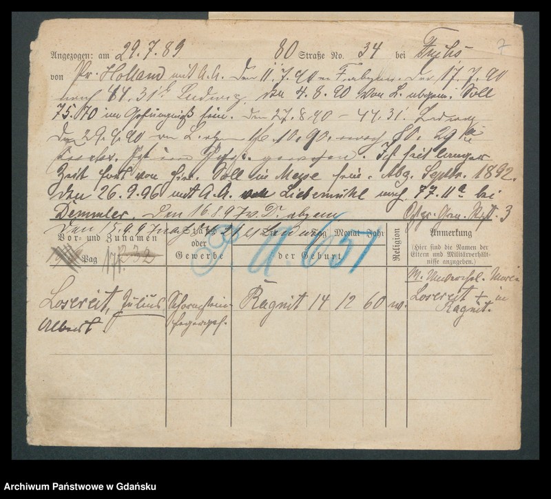 image.from.unit.number "Karty meldunkowe: Loselein - Losoreit"