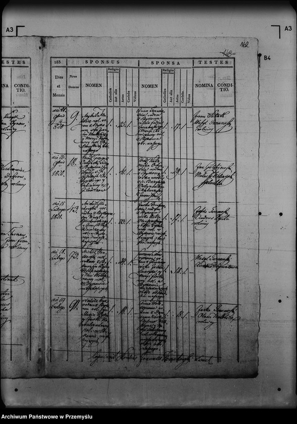 Obraz 3 z jednostki "[Kopie ksiąg metrykalnych parafii Byków z filiami Glinne, Ortynice (dekanat Łuka)]"
