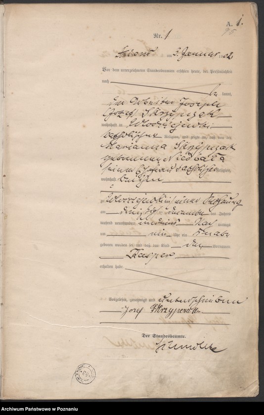 Obraz 4 z jednostki "Geburts-Haupt-Register"